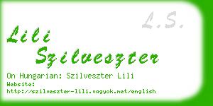 lili szilveszter business card